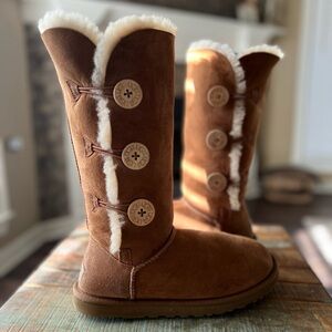 UGG Bailey Suede Triplet Button Boots